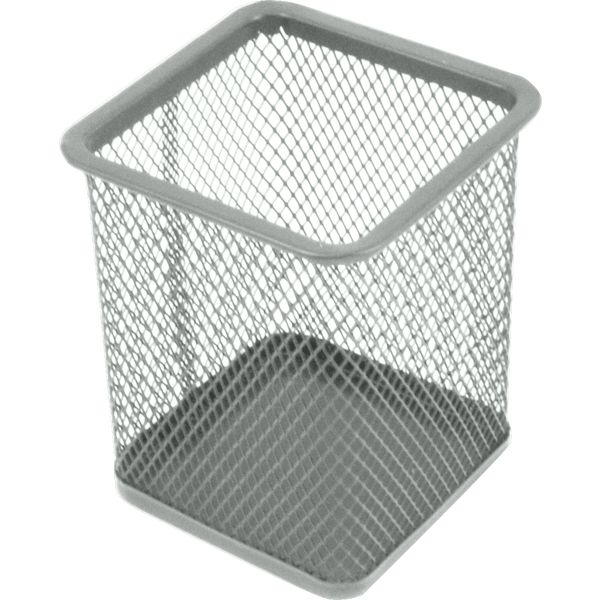 Органайзер для канцелярии (стакан) deVENTE, металлический, квадратный, серый