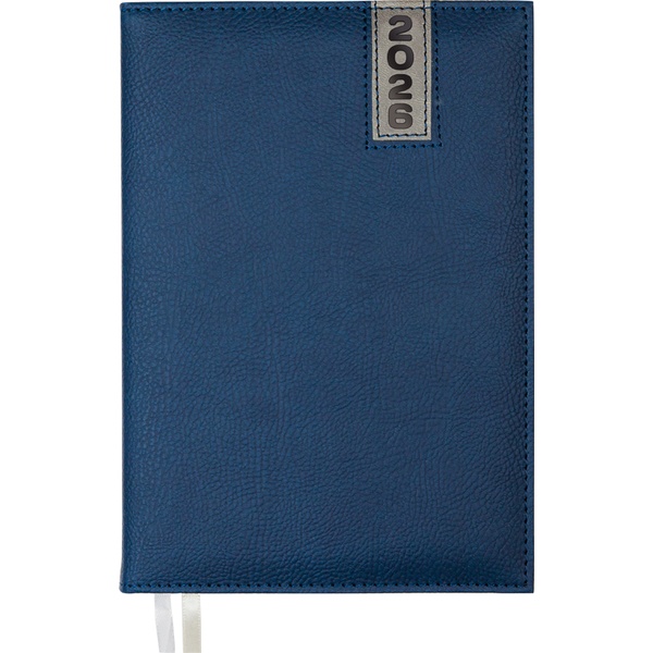Ежедневник 2026, А5, 168 л., 70 г/м², тв. перепл., и/к, поролон, апплик., deVENTE Vertical_синий