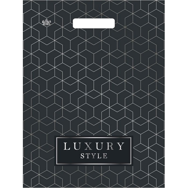 Пакет с вырубной ручкой, 40*31 см, полиэтилен 30 мкм, Стиль лакшери