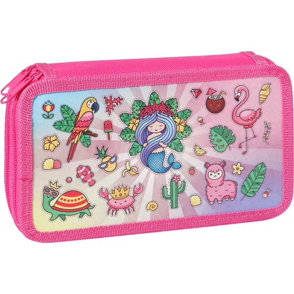 Пенал 2 отд., на молнии, 190*110*35 мм, лам. картон, ArtSpace Fairy tale_розовый  Акция!