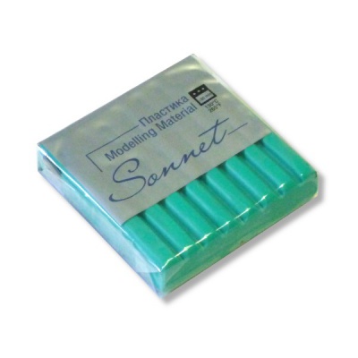 Пластика (полимерная глина) СОНЕТ, запекаемая, 56 г, зеленая светлая Акция!
