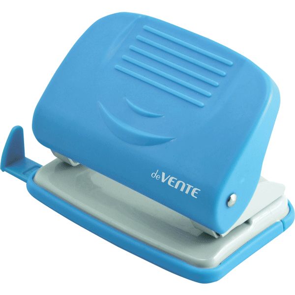Дырокол на 20 л., 2 отв., пластик. рукоятка, deVENTE Neon_голубой_Акция!