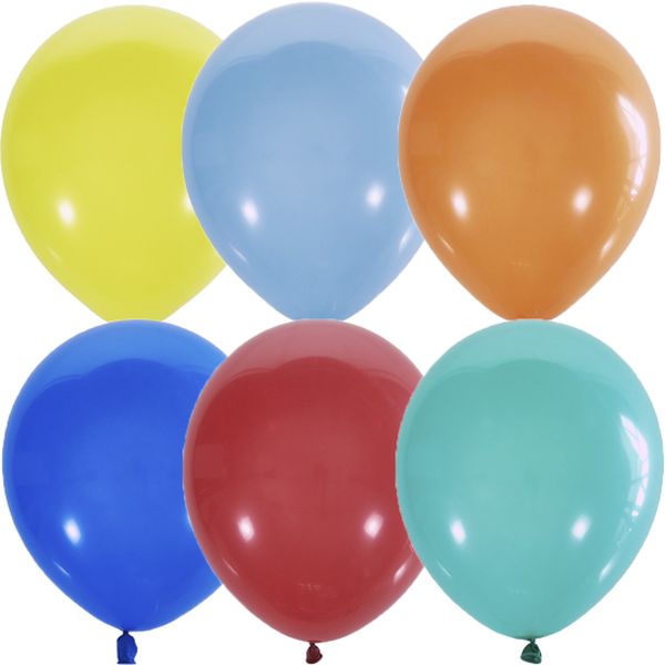Шары воздушные однотонные, Ø30 см, латекс, ПАСТЕЛЬ ассорти (100 шт.)