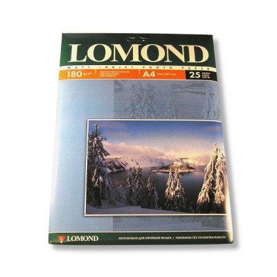 Фотобумага А4, 180 г/м² , 25 л., матовая, 1-ст., LOMOND Inkjet