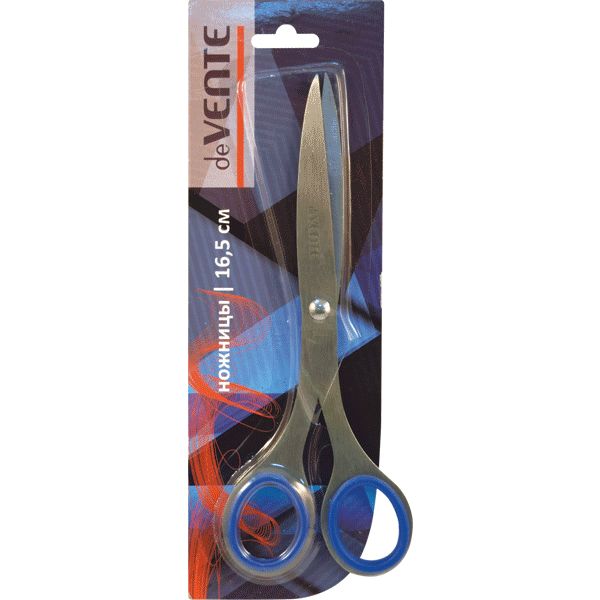 Ножницы 165 мм, классические, цельнометаллические с прорезин. кольцами, deVENTE Solid