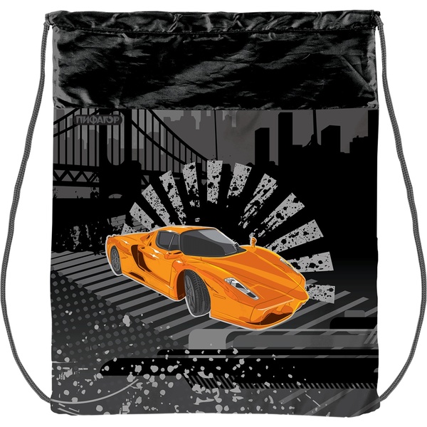 Сумка для сменной обуви ПИФАГОР Оранжевая машина, 41*33 см  Акция!