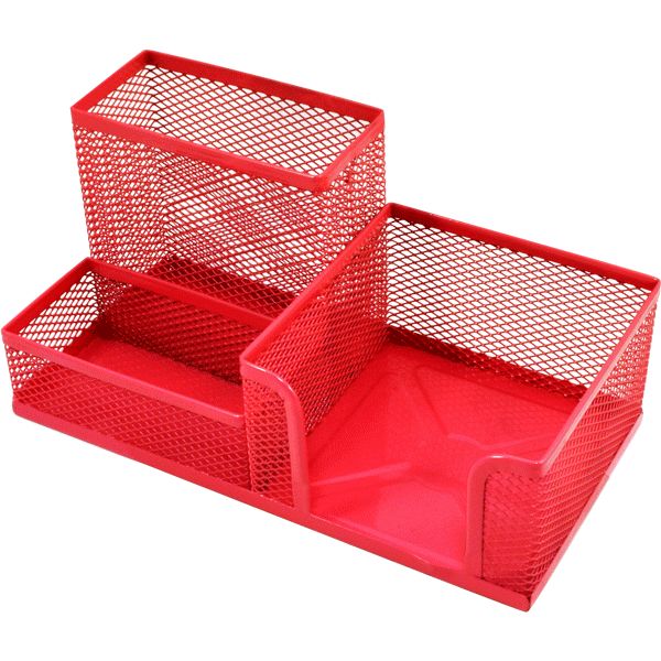 Органайзер для канцелярии deVENTE, металлический, 3 отд., ярко-розовый