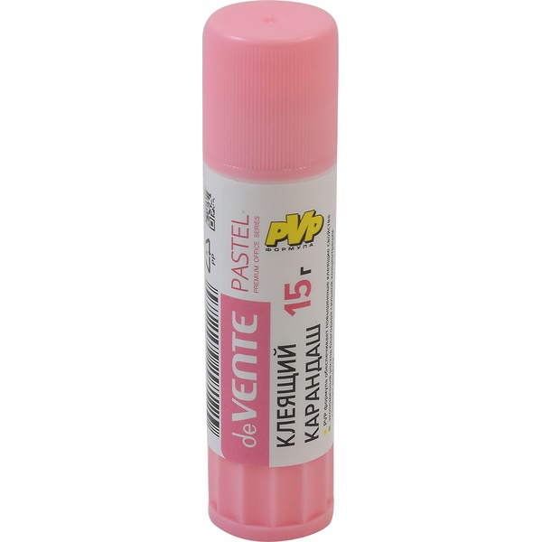 Клей-карандаш 15 г, PVP основа, вр. фикс. 2-3 мин., deVENTE Pastel_Розовый