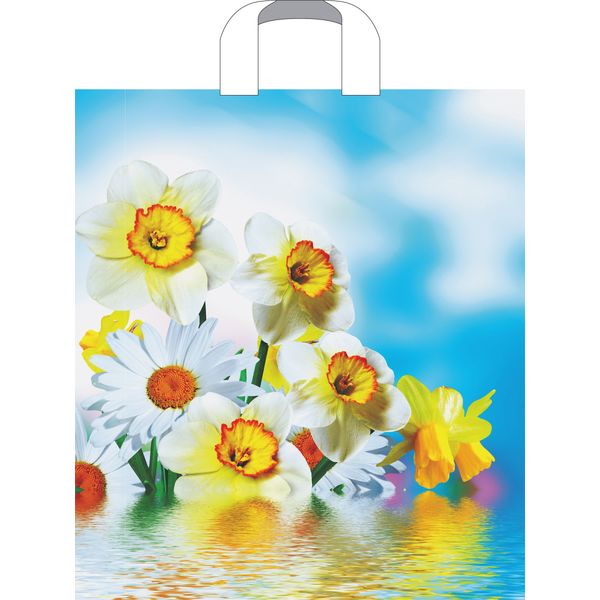 Пакет с петлевой ручкой, 42*38 см, полиэтилен 37 мкм, Цветочная история Пакет с петлевой ручкой, 42*38 см, полиэтилен 37 мкм, Цветочная история