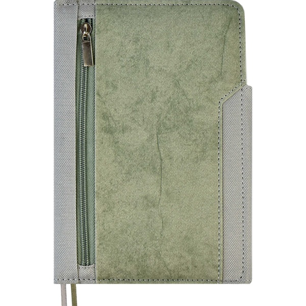 Ежедневник недатированный, А6, 2*48 л., клетка/линия, 70 г/м², обл. и/к, ESCALADA Джинс Делавэ_зеленый  Акция!