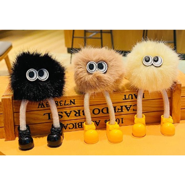 Брелок "Пушистик" иск. мех 9 см КОКОС, ассорти 5 видов