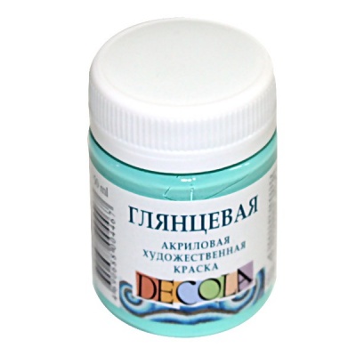 Краска акриловая универсальная DECOLA, глянцевая, мятная, банка 50 мл