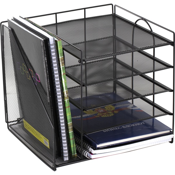 Лоток горизонтальный-вертикальный, сборный, секционный Alingar, 1 отделение, 5 полок, металл, черный