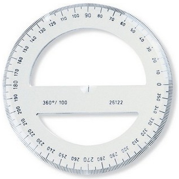Транспортир 360°/Ø10 см, пластиковый, прозрачный, KOH-I-NOOR