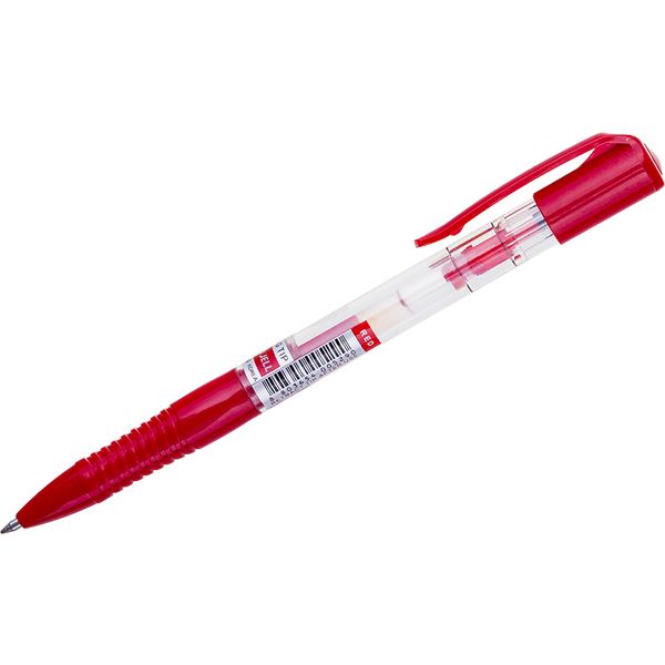 Ручка гелевая автомат., красная, лин. 0.7 мм, ДП 800 м, рифл. упор, Crown Auto Jell