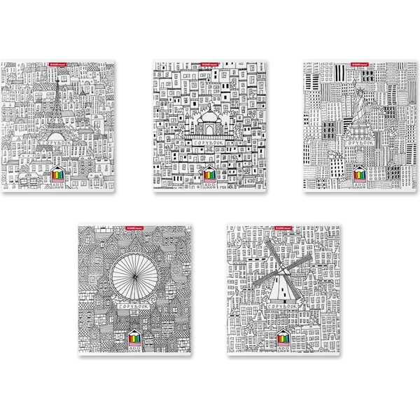 Тетрадь А5, клетка, 48 л., на скобе, 60 г/м², Erich Krause Add Color_Voyage_5 дизайнов  Акция!