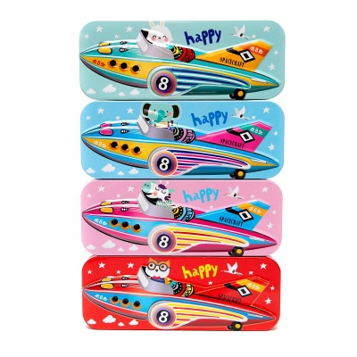 Пенал-футляр на защелке, 205*85 мм, металл, съемная вставка, таблица умн., Alingar Ракета