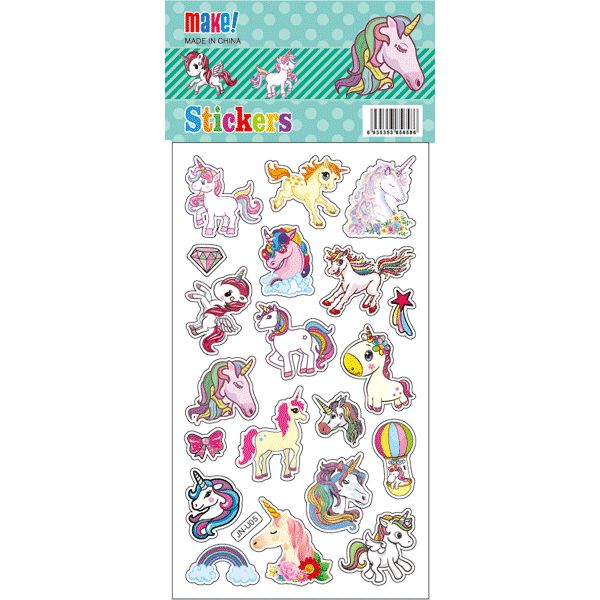 Наклейки для творчества deVENTE Unicorns, PVC, карточка 90*160 мм Наклейки для творчества deVENTE Unicorns, PVC, карточка 90*160 мм