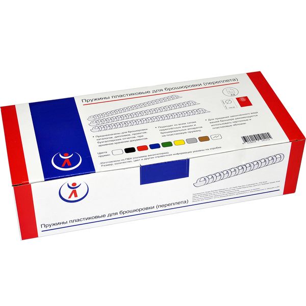 Пружина для переплета пластиковая, D16 мм, круглая, сшивает до 145 л., черная, 100 шт/уп, РеалИСТ