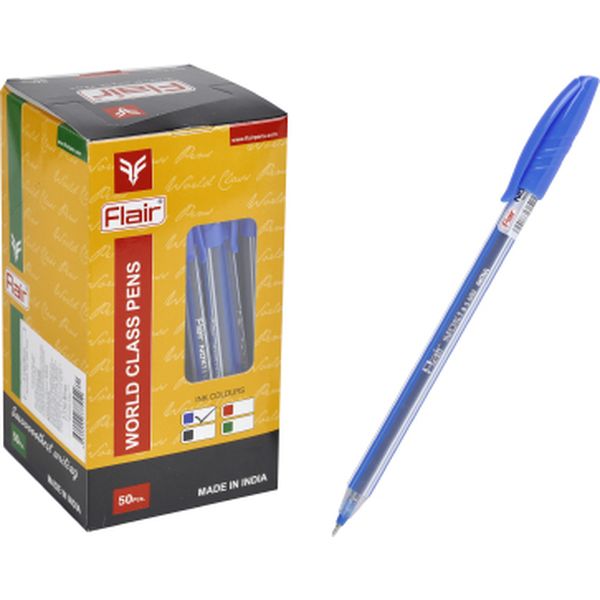 Ручка шариковая синяя, 0.5 мм "игла", одноразовая, FLAIR Noki 