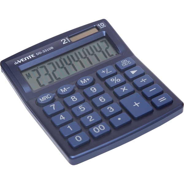 Калькулятор базовый deVENTE DD-3310B, 10-разряд., 1 яч. пямяти, дв. питание, 00, →синий